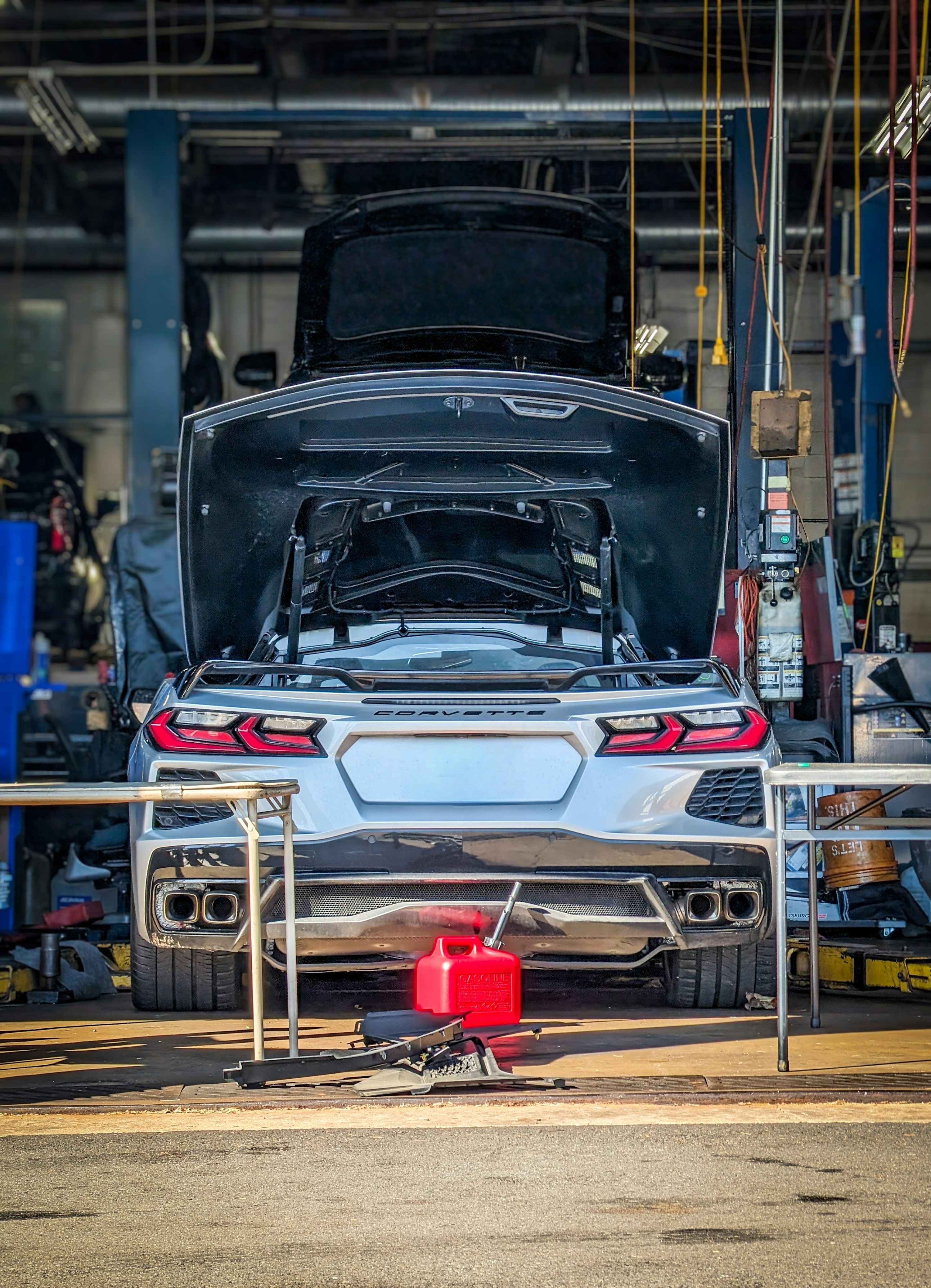 Oil change and under hood inspection